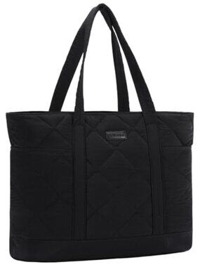 Quilted Puffer Tote Bag for Women, Multi-Pocket Handbag with Laptop Compartment